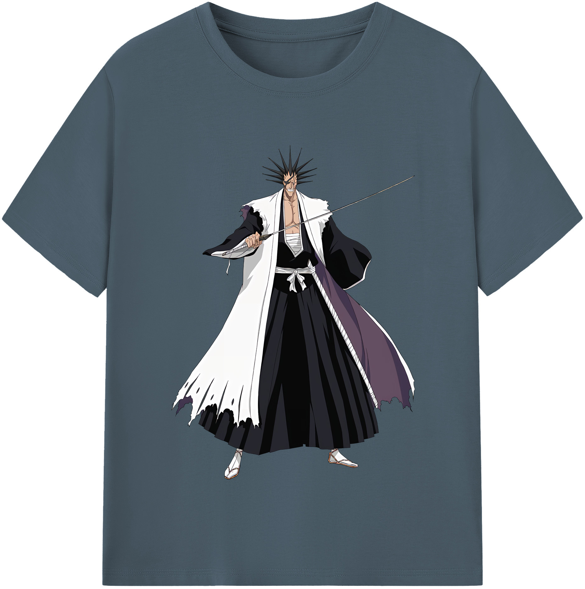 （画像用） ブリーチ ざらき けんぱち BLEACH Zaraki Kenpachi 綿100％半袖Tシャツ（フロントプリント）